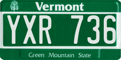 VT license plate YXR736