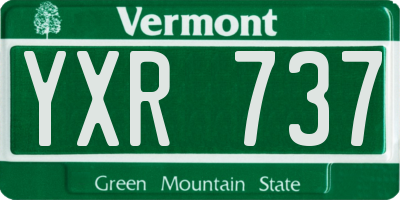 VT license plate YXR737