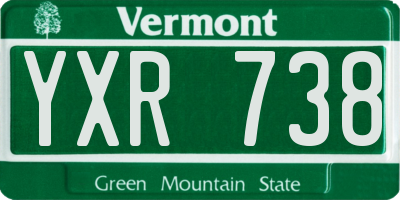 VT license plate YXR738