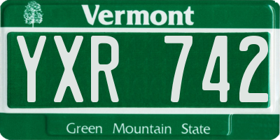 VT license plate YXR742