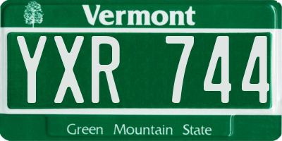 VT license plate YXR744
