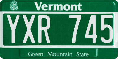 VT license plate YXR745