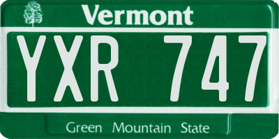 VT license plate YXR747