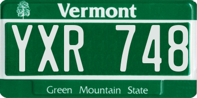 VT license plate YXR748