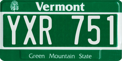 VT license plate YXR751