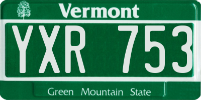 VT license plate YXR753