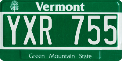 VT license plate YXR755