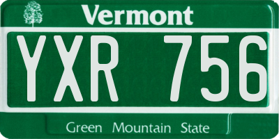 VT license plate YXR756