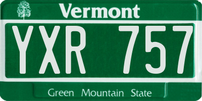 VT license plate YXR757