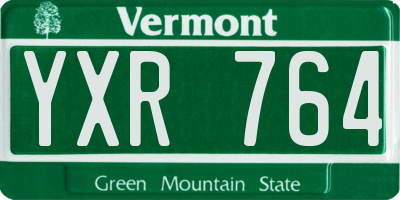VT license plate YXR764