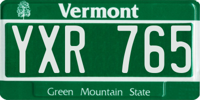 VT license plate YXR765