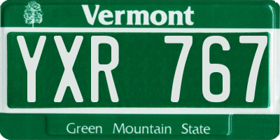 VT license plate YXR767
