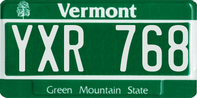VT license plate YXR768