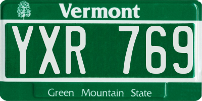 VT license plate YXR769