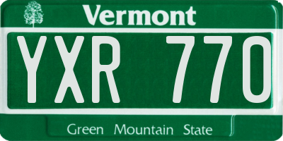 VT license plate YXR770