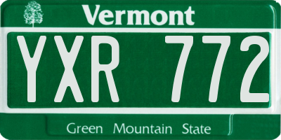 VT license plate YXR772