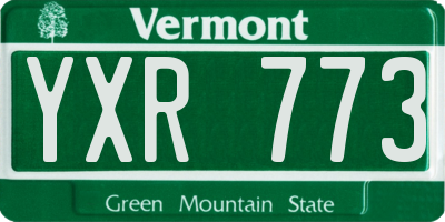 VT license plate YXR773