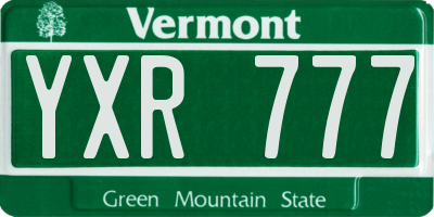 VT license plate YXR777
