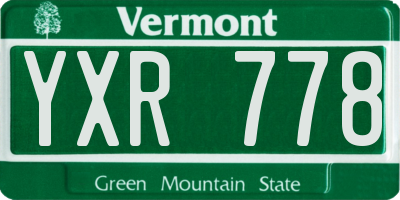 VT license plate YXR778