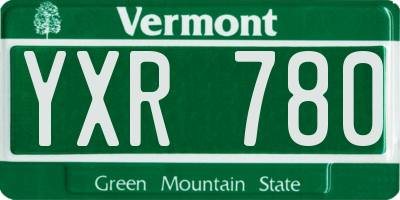 VT license plate YXR780