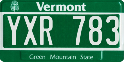 VT license plate YXR783