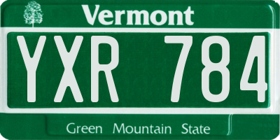 VT license plate YXR784