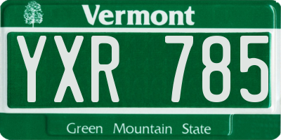 VT license plate YXR785
