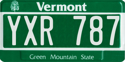 VT license plate YXR787