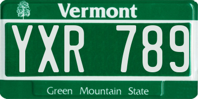 VT license plate YXR789