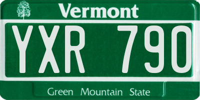 VT license plate YXR790