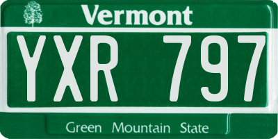 VT license plate YXR797