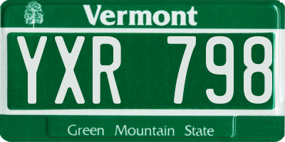 VT license plate YXR798