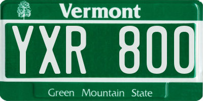 VT license plate YXR800