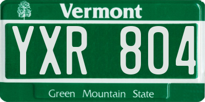 VT license plate YXR804