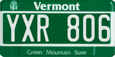VT license plate YXR806