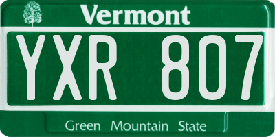 VT license plate YXR807