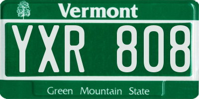 VT license plate YXR808