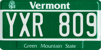 VT license plate YXR809