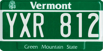 VT license plate YXR812