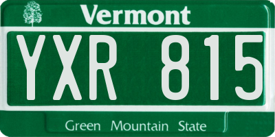 VT license plate YXR815