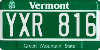 VT license plate YXR816
