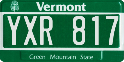 VT license plate YXR817