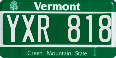VT license plate YXR818