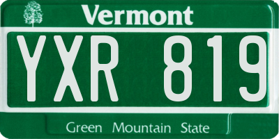 VT license plate YXR819