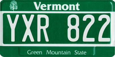 VT license plate YXR822
