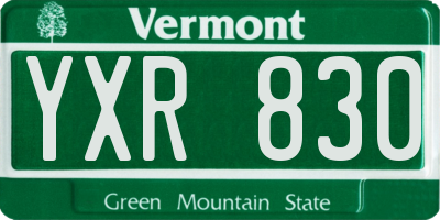 VT license plate YXR830