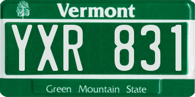 VT license plate YXR831