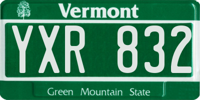 VT license plate YXR832