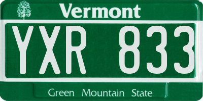 VT license plate YXR833