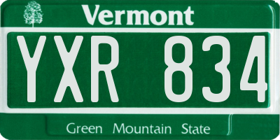 VT license plate YXR834